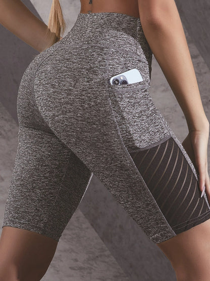 Womens High Waist Yoga Shorts With Pockets