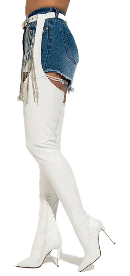 Black Thigh High Stiletto Boots