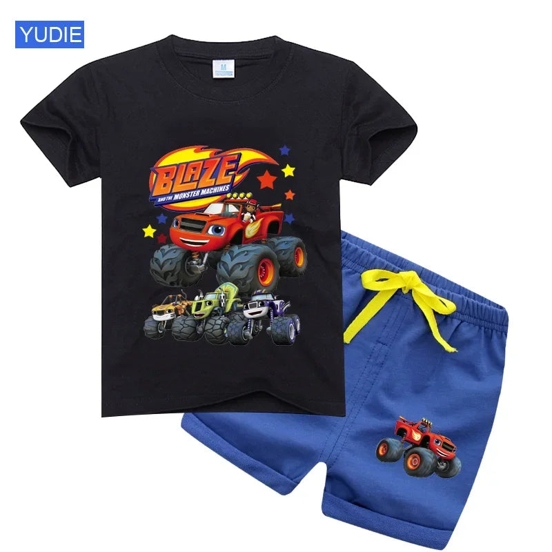 Blaze Monster Machine Shirt Set For Kids