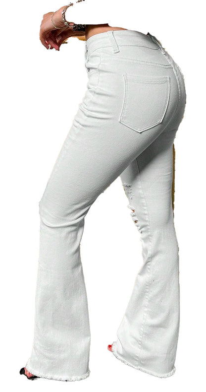 High Waisted Ripped Jeans For Women