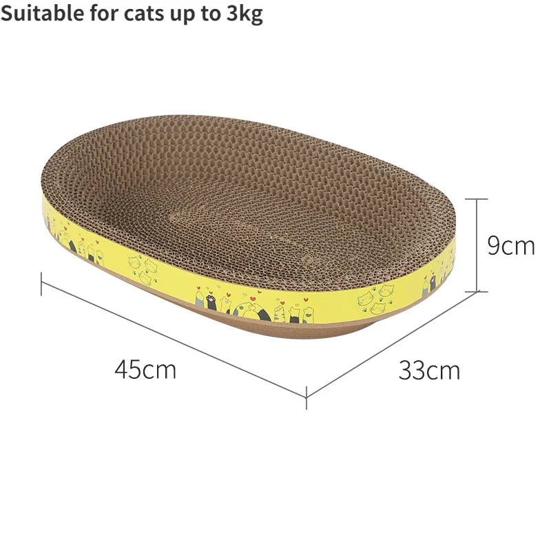 Oval Corrugated Paper Cat Scratching Board and Lounge Nest