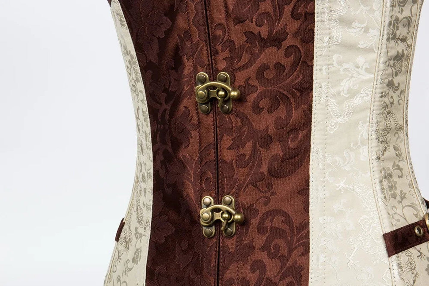 Brown And Beige Steampunk Underbust Corset