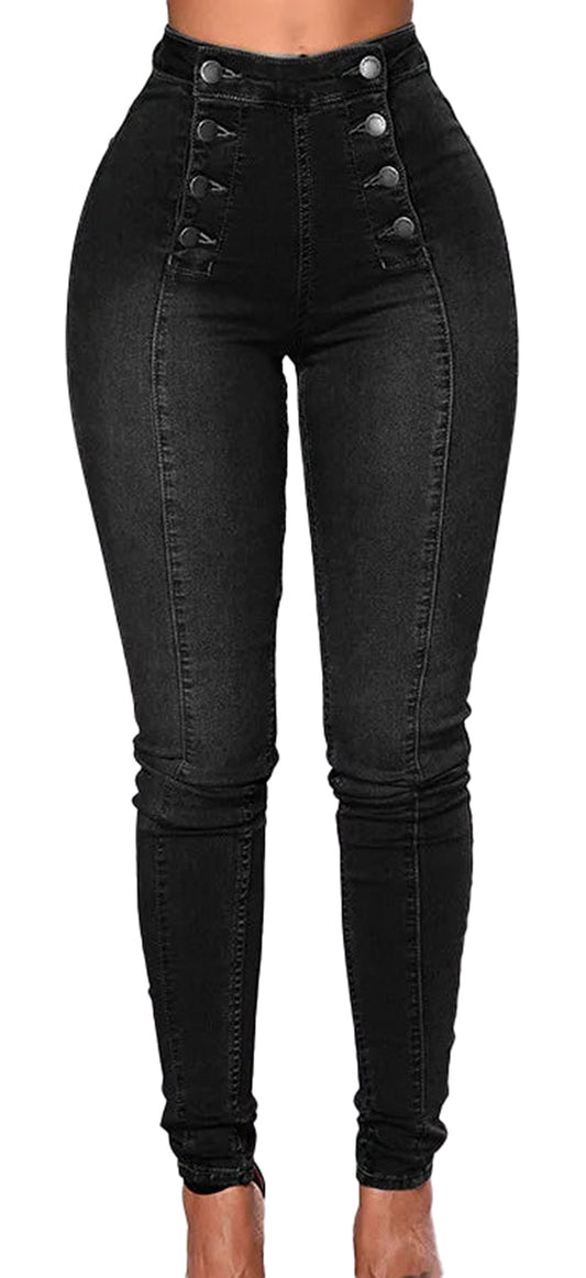 Vintage High Waist Skinny Jeans For Women