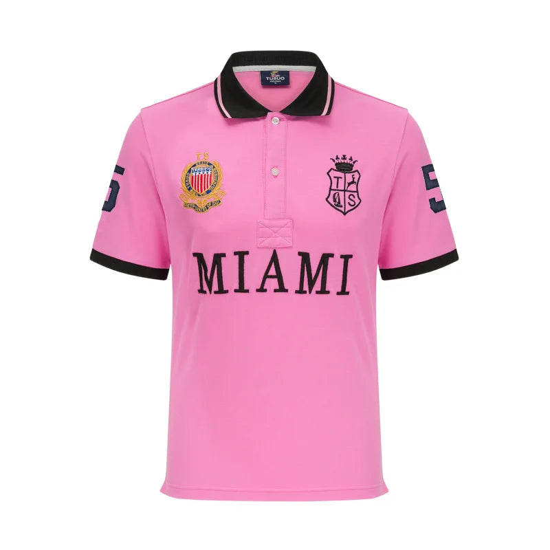 Miami Polo Shirts For Men Trendy Pink Style