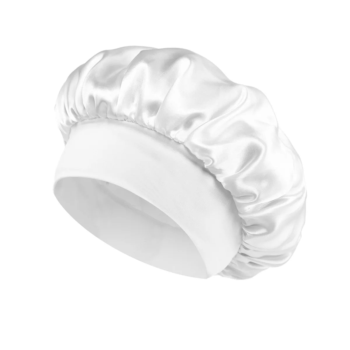 Satin Solid Wide - Brim Night Sleeping and Bathing Hair Care Bonnet