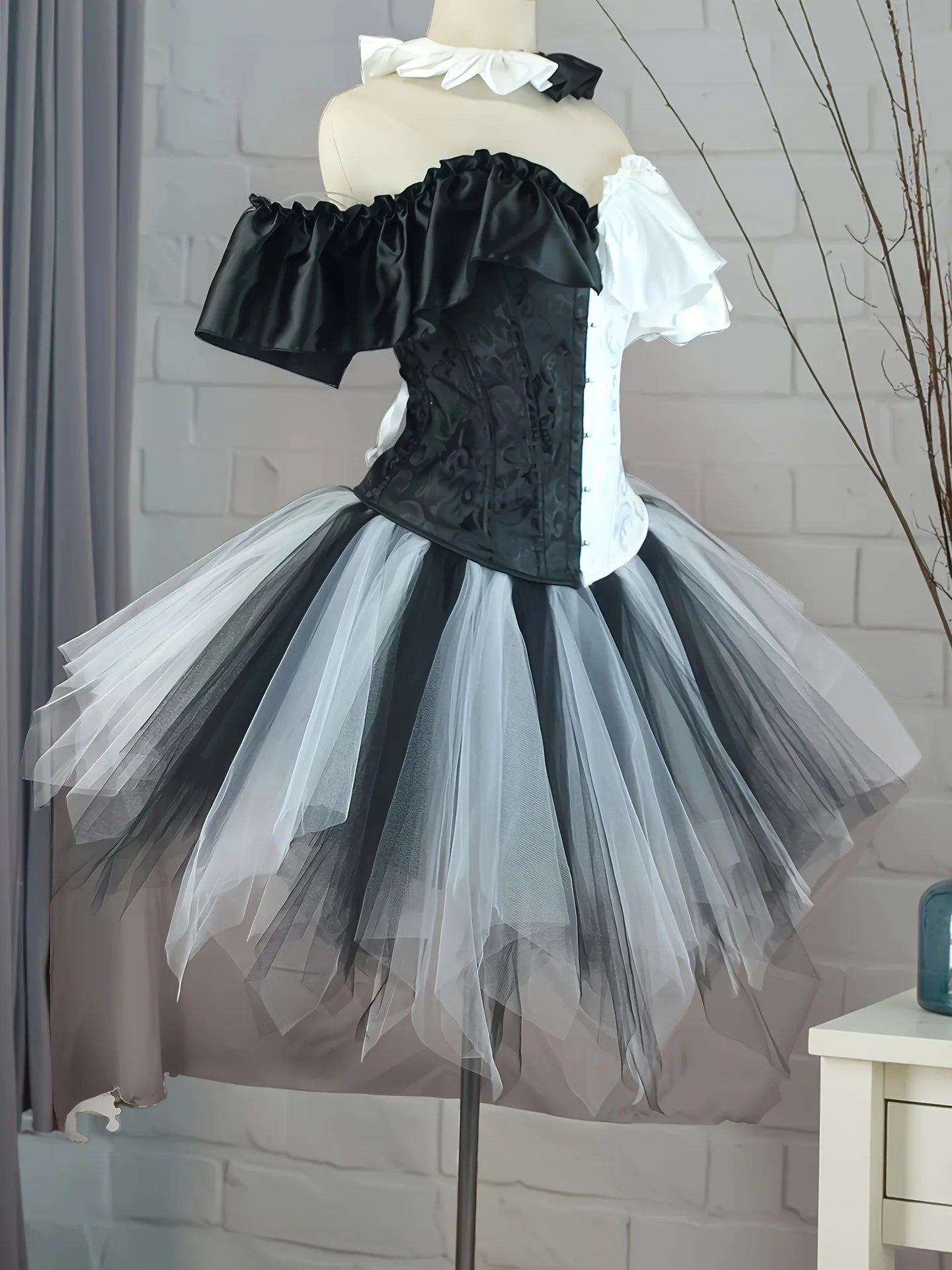 Cosplay Costume Play Dress with Ruffles