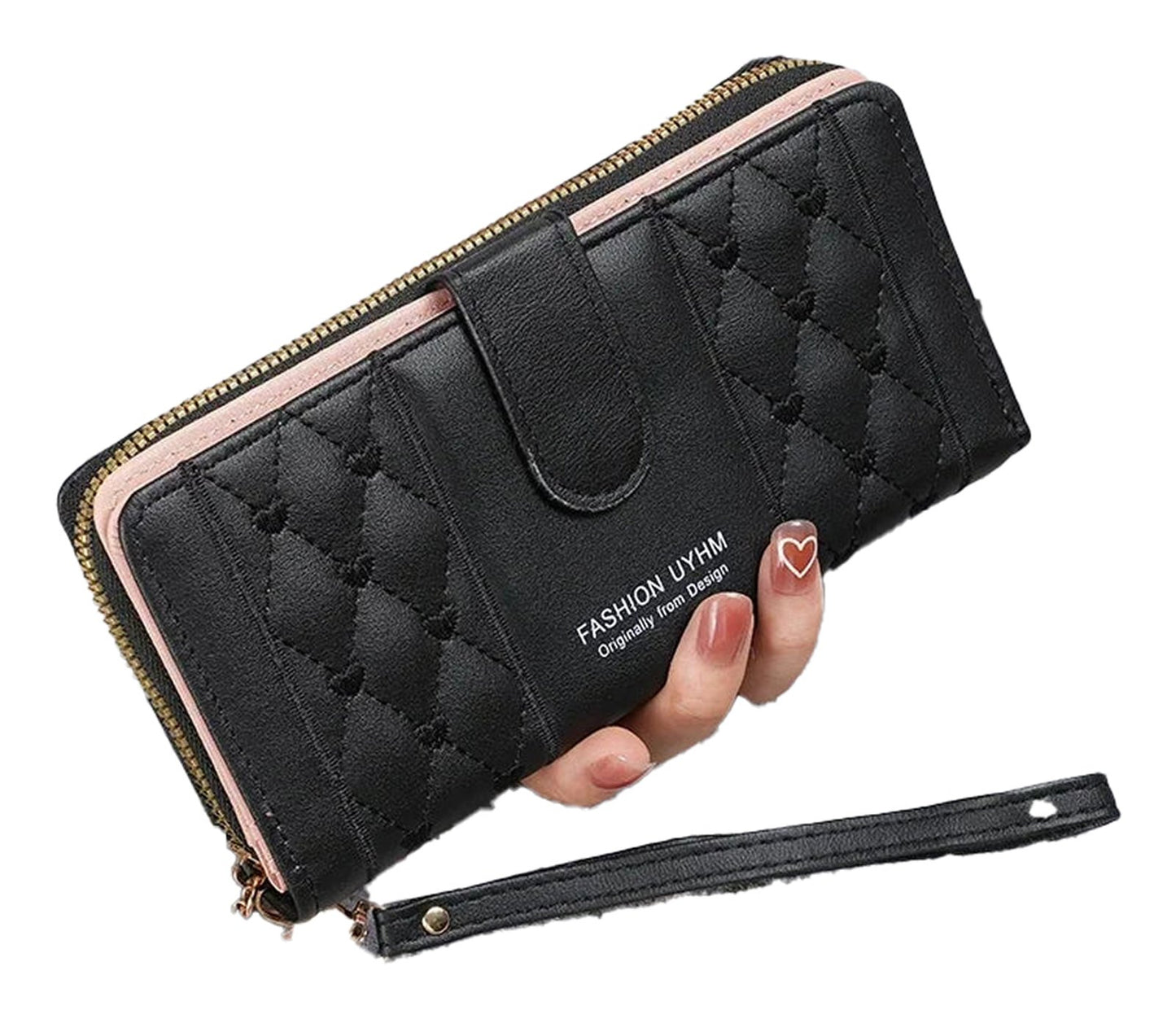 Womens Long Zipper Wallet With Wristlet