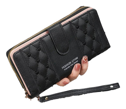 Womens Long Zipper Wallet With Wristlet