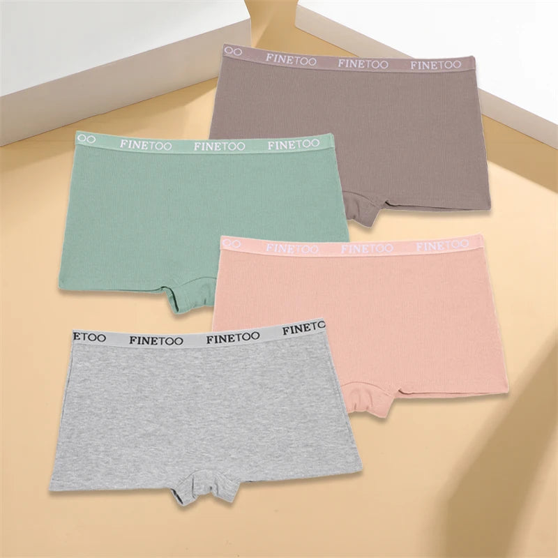 Womens Ribbed Boxer Underwear 4-Pack