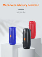 LuckeLadybug portable wireless speaker with bluetooth available in red, black, and blue colors