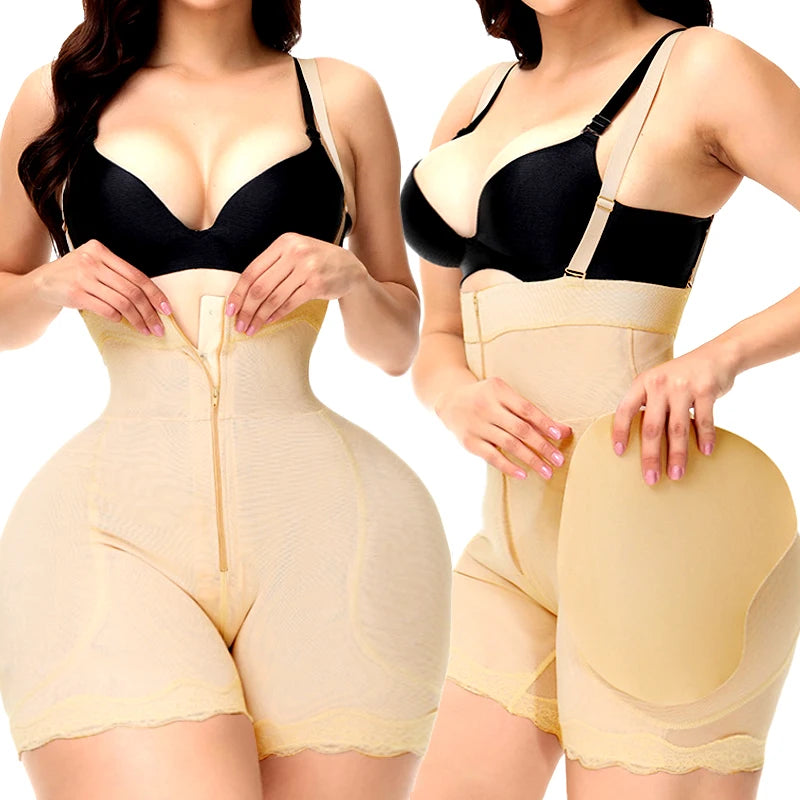 Padded Hip Enhancer and Butt Lifter Body Shaper Jumpsuit