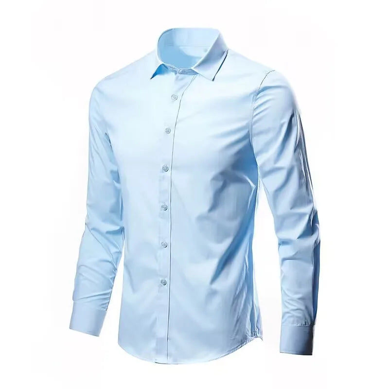 Mens Anti-Wrinkle Dress Shirt Stylish Duo