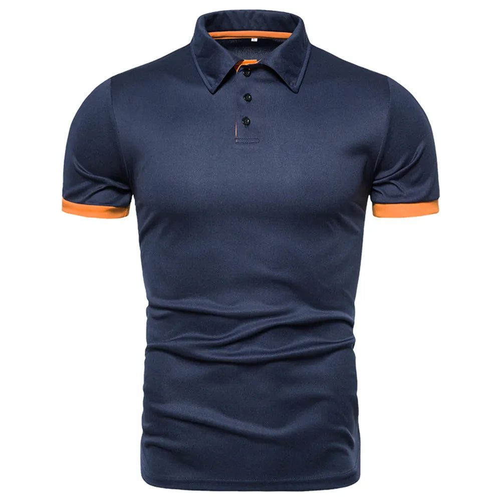 Mens Solid Color Polo Shirt – Stylish Fit