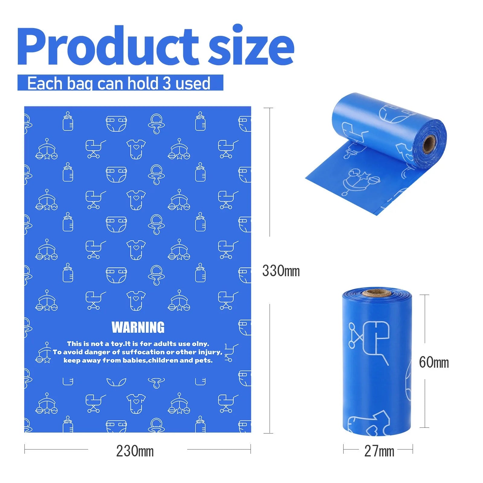 Disposable Diaper Bags with Dispenser