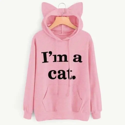 Womens Oversized Cat Ear Hoodie
