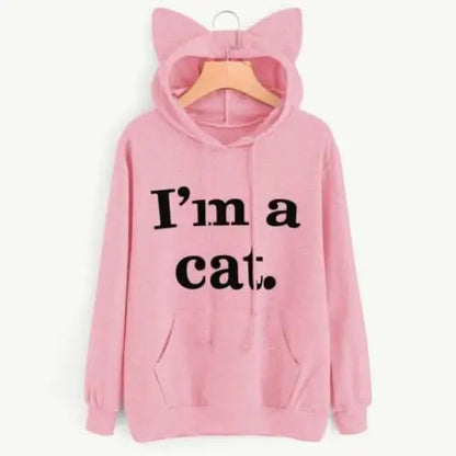 Womens Oversized Cat Ear Hoodie