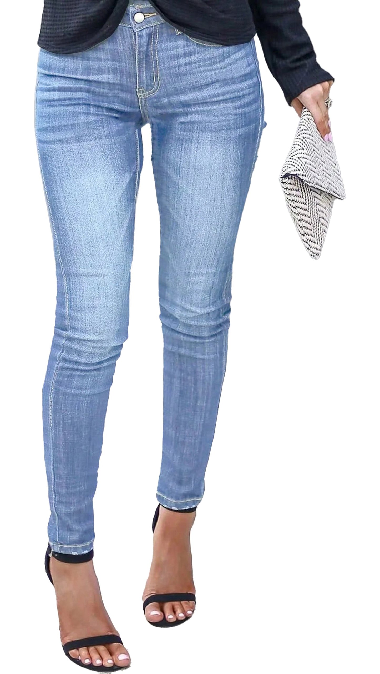 Womens Skinny Jeans With Contrast Stitching