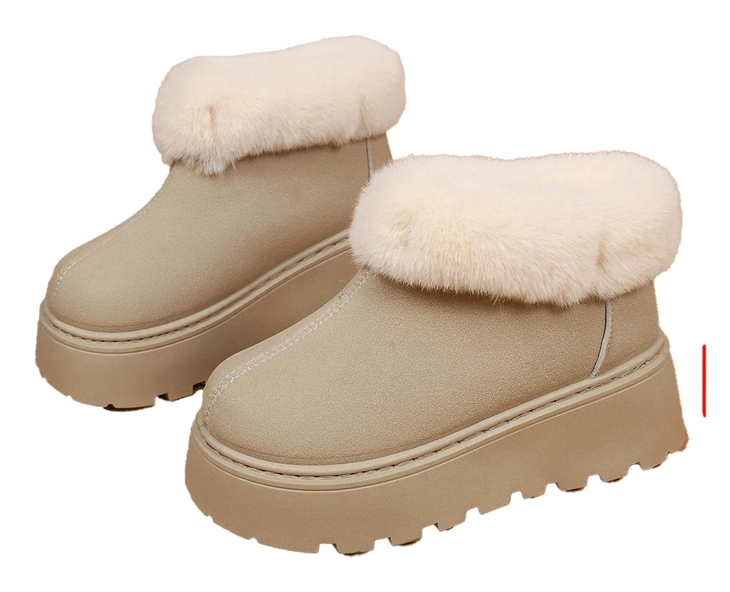 Womens Faux Fur Platform Snow Boots