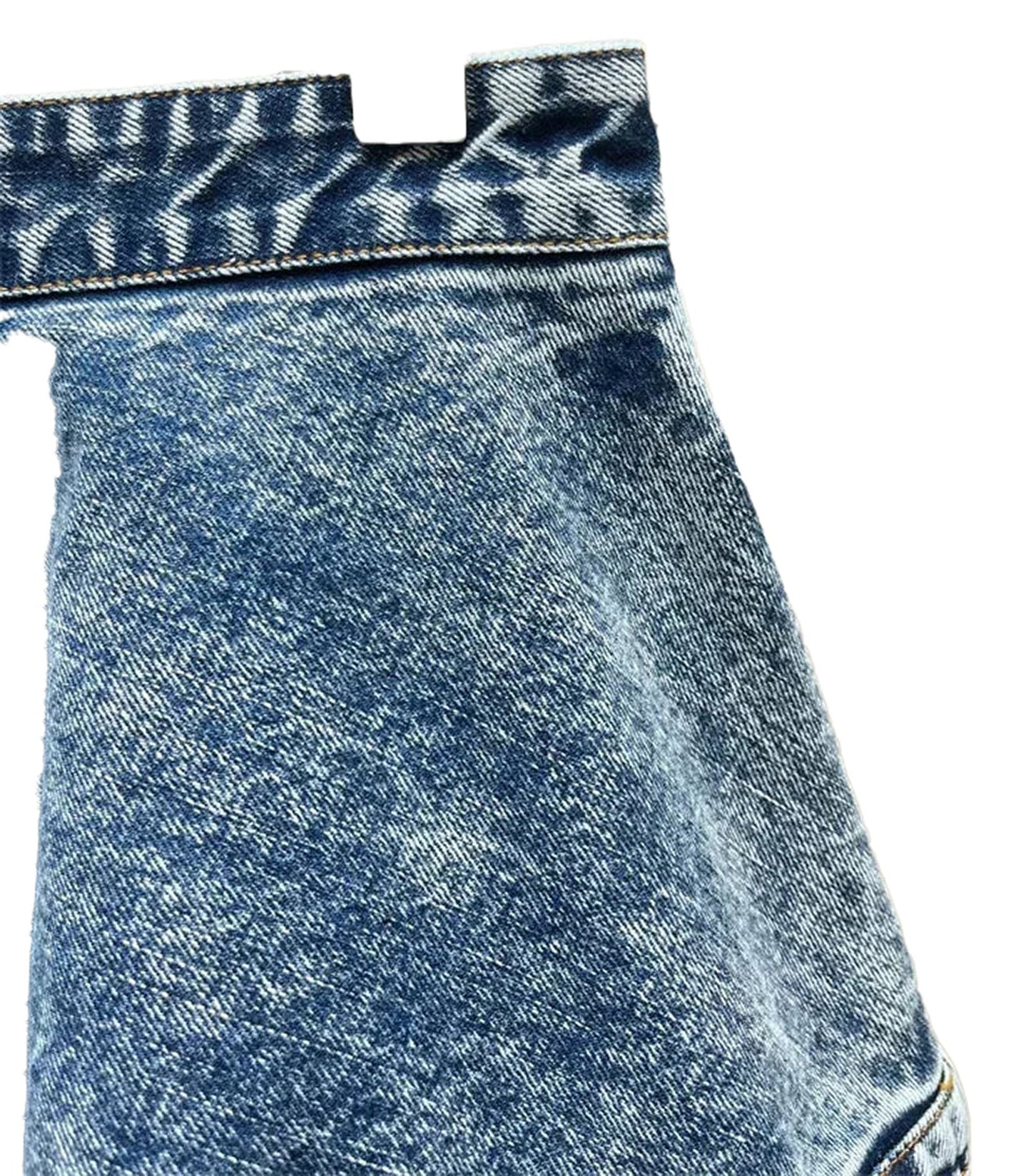 Womens Retro Washed Jeans With Ruffle Detail