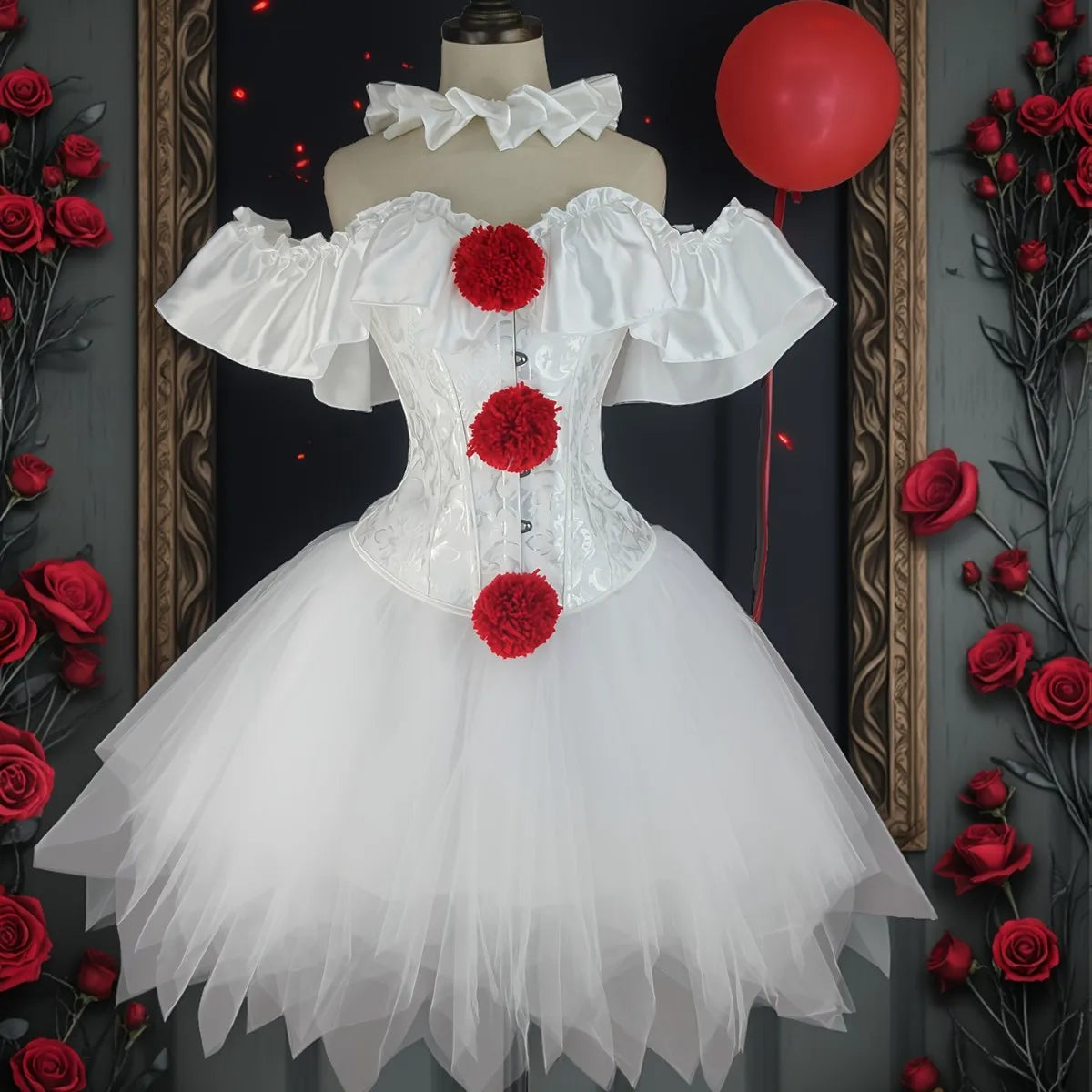 Cosplay Costume Play Dress with Ruffles