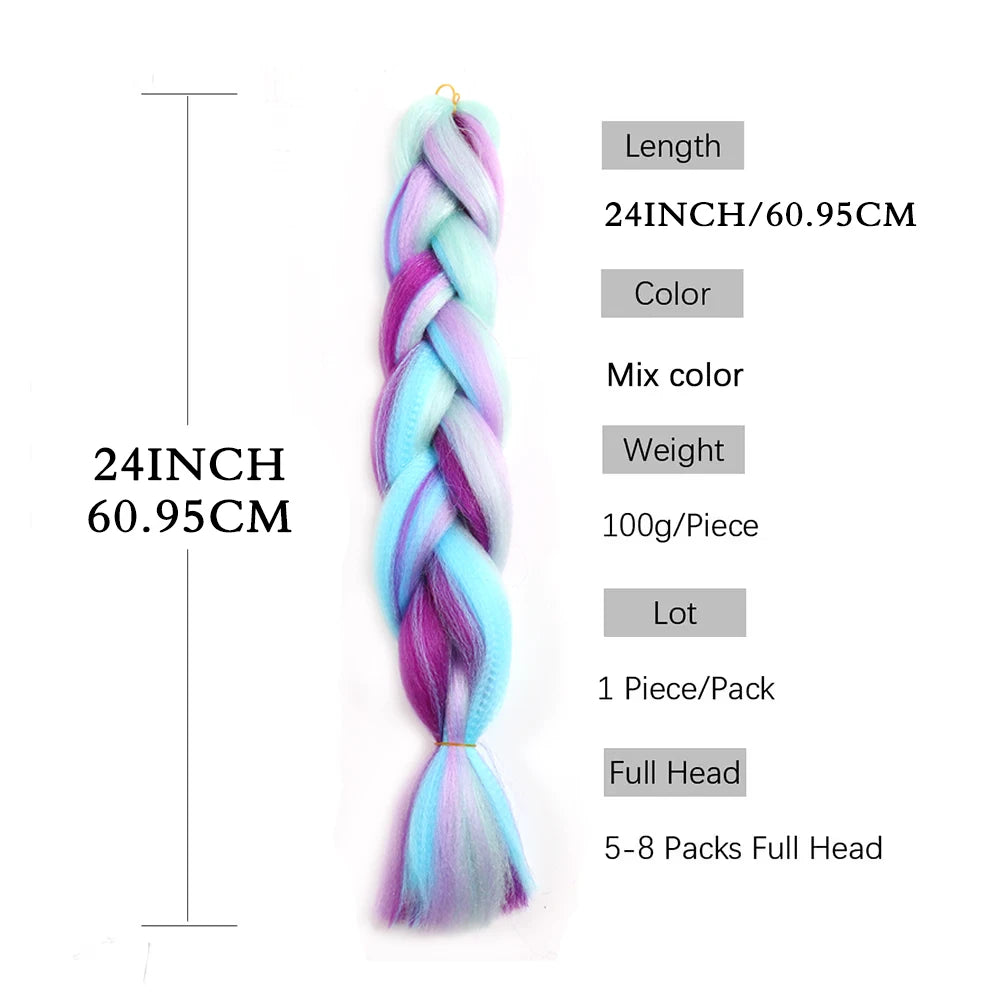 Purple Blue Braiding Hair Extensions