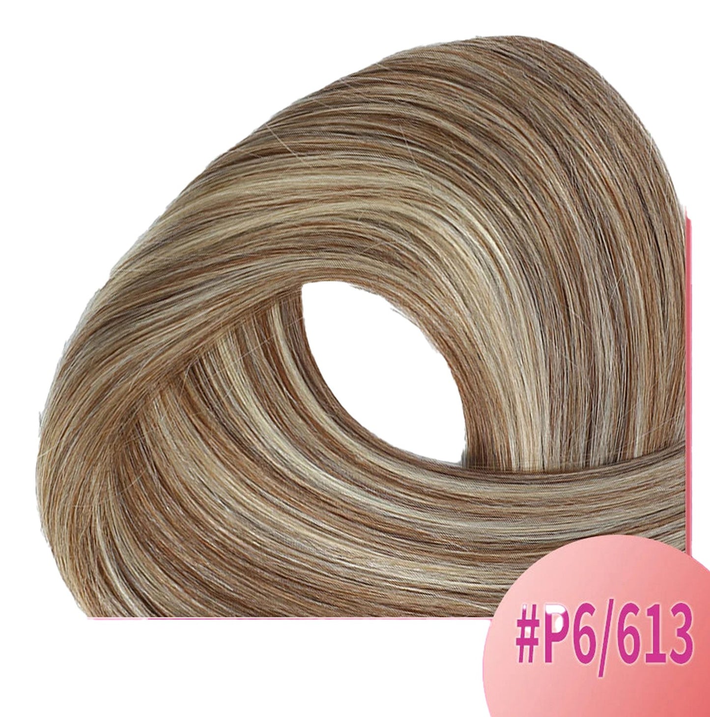Long Straight Hair in P6/613 Color with U Tip Hair Extensions Human Hair from LuckeLadybug LLC