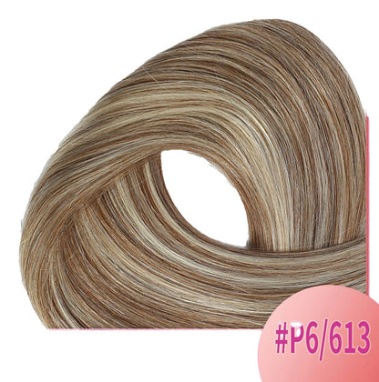 Long Straight Hair in P6/613 Color with U Tip Hair Extensions Human Hair from LuckeLadybug LLC