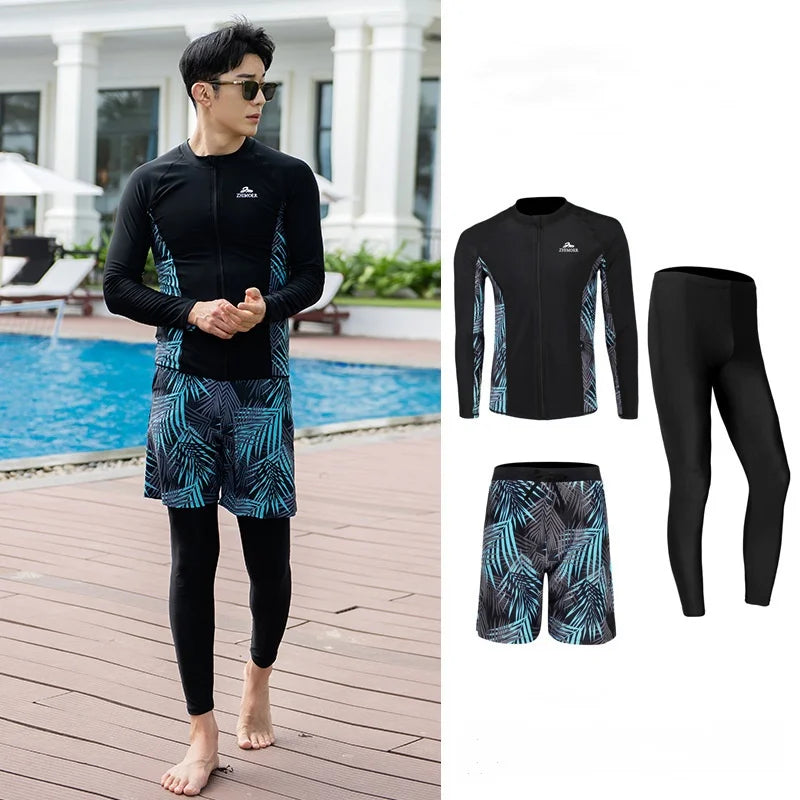 Couples Rash Guard 3 - Piece Swimwear Long Sleeve