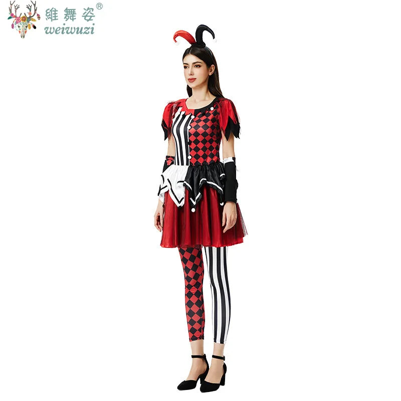 Halloween Costume: Red & Black Jester Set