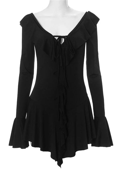 White Ruffled Mini Dress For Women