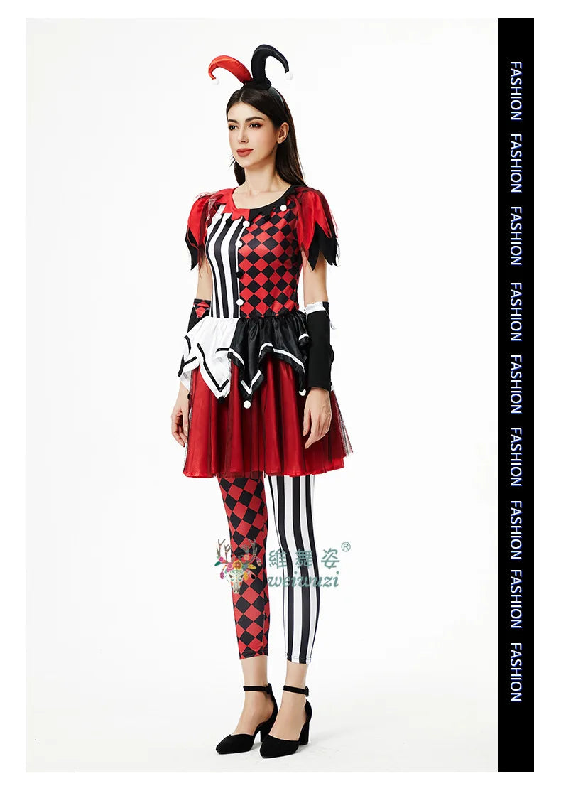 Halloween Costume: Red & Black Jester Set