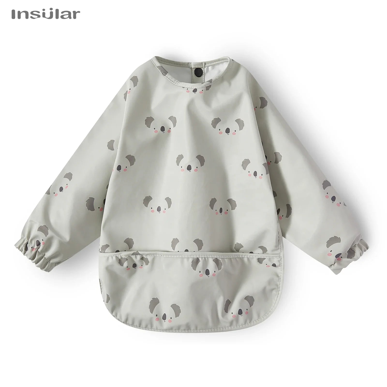 Cute Cartoon Animal Waterproof Long Sleeve Toddler Feeding Smock Bib