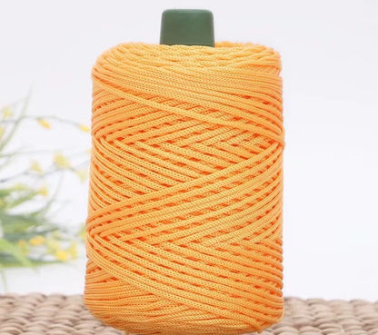 3mm Triple Strand Bright Silk Thread Flat Colorful  Silk Cotton Polyester