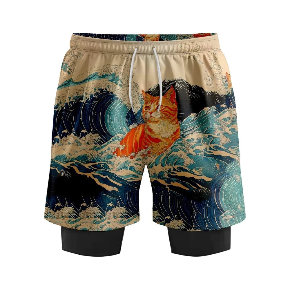 Men's Quick - Dry Digital Print Surf Board Shorts