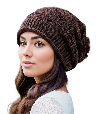 Womens Chunky Beanie With Ear Warmers