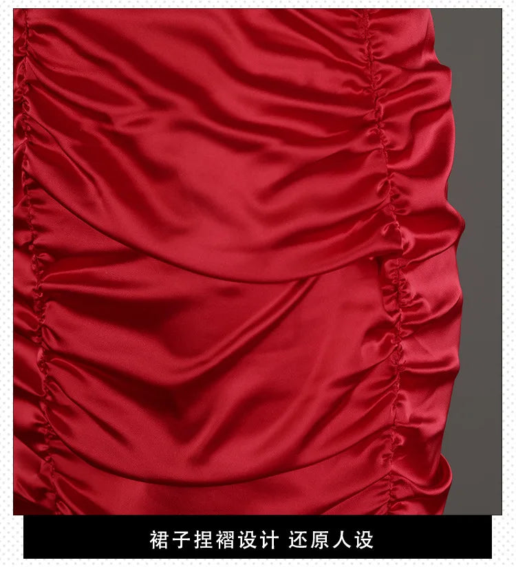 Cheongsam Dress with Elegant Gathered Design