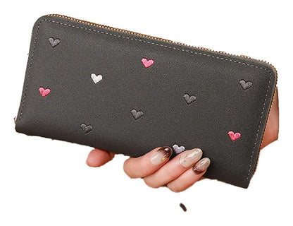 Womens Love Heart Wallet Wristlet