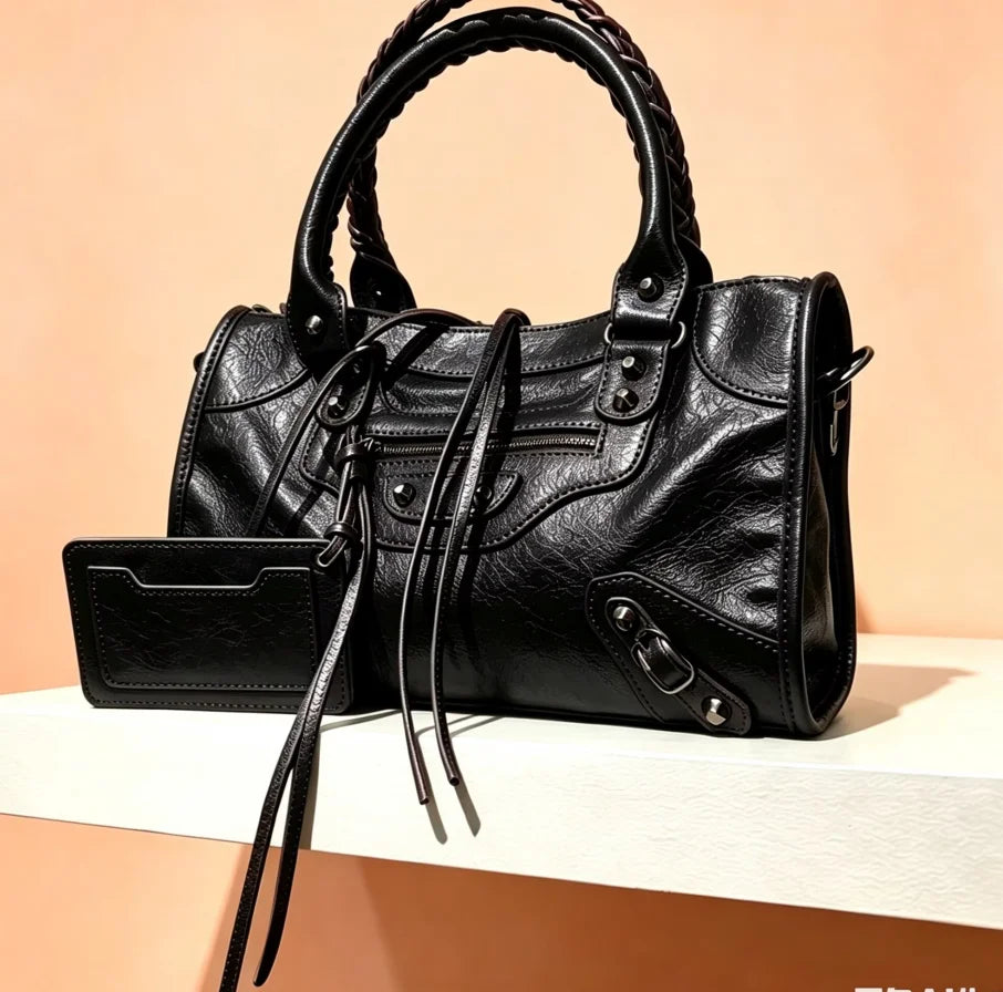 High Capacity Motorcycle Shoulder Bag Luxury Travel Hobo Crossbody Handbag
