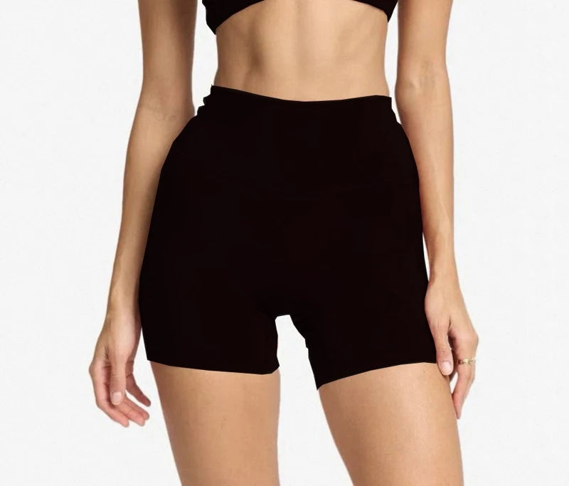 Crisscross Back Padded Sports Bra and High Waist Biker