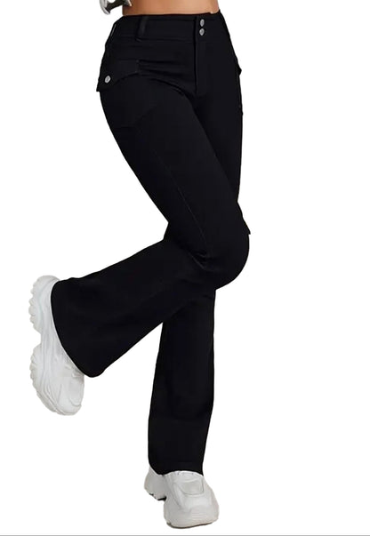 Womens Black Goth Flare Pants