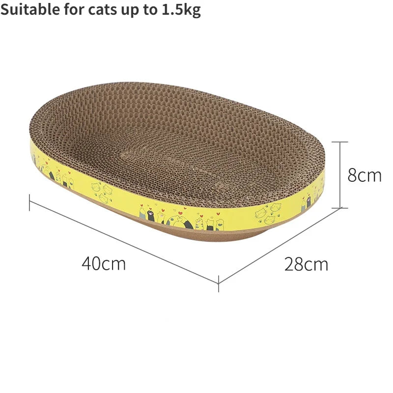Oval Corrugated Paper Cat Scratching Board and Lounge Nest