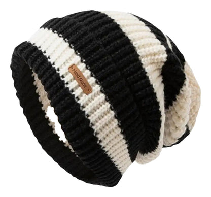 Striped Beanie Winter Hat For Women