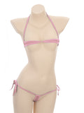 Women’s Micro Bikini Set – Adjustable Lace-Up Triangle Bra and Thong