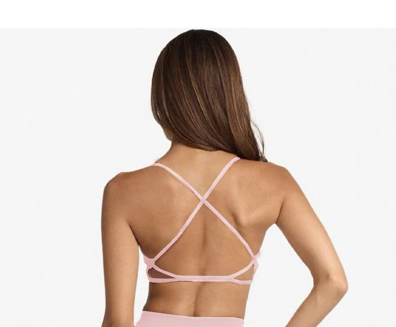Crisscross Back Padded Sports Bra and High Waist Biker