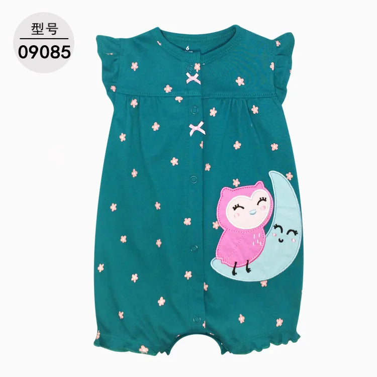 Summer Cartoon Baby Romper O - Neck Cotton Clothing