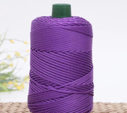 3mm Triple Strand Bright Silk Thread Flat Colorful  Silk Cotton Polyester