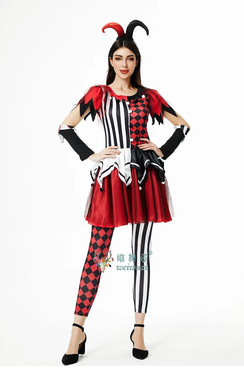 Halloween Costume: Red & Black Jester Set