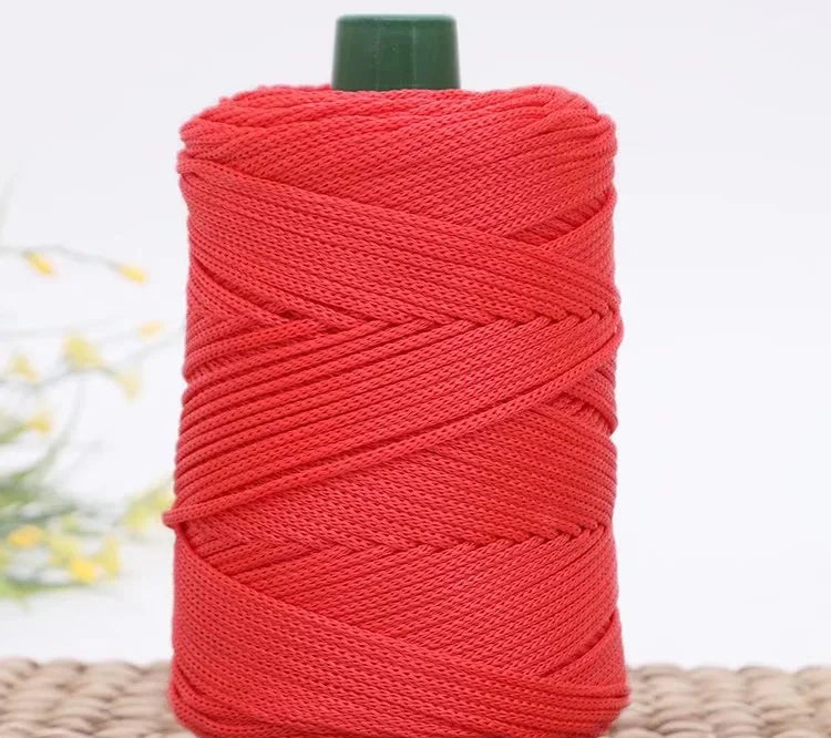 3mm Triple Strand Bright Silk Thread Flat Colorful  Silk Cotton Polyester