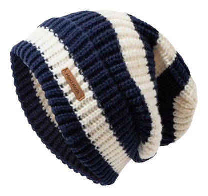 Striped Beanie Winter Hat For Women
