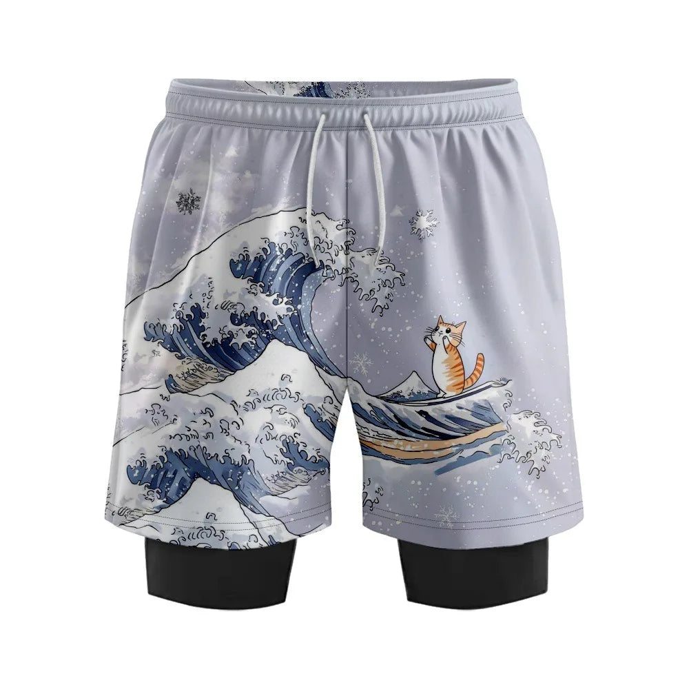 Men's Quick - Dry Digital Print Surf Board Shorts